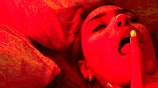 Yaira strips off clothes during sexy house tour, revealing big natural tits and redhead curves for amateur fucking.