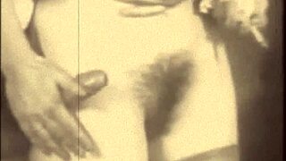 Vintage very old grannies felt horny in a mature threesome with hairy group action from retro times