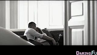 Hey check this classy euro babe giving blowjob and handjob in stockings for that cumshot finish