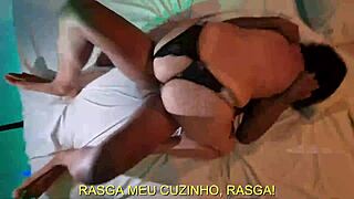 Husband watches his wife getting fucked by big thick cock in real amateur homemade threesome. Detailed cuckold filming.