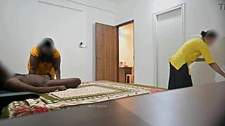 Indian couples fucking missionary style in front of muslim maid jamila!