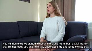 virgin cili kocsonya shyly masturbates yet reveals tight shaved pussy in casting