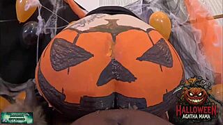 i'm a milf taking that big black cock in my jack o'lantern halloween fun