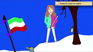 Teen 18+ Girl Unleashes Wild Pee Standing Up In Art Academy Home Studio