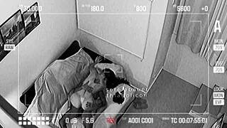 Real Security Camera Catches Lover Fucking Blonde Wife Hard And Drinking Cum While Cuckold Works