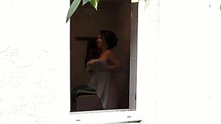 Naked Wife Showering Outdoors