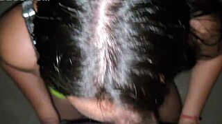 I Fuck the Neighbor on the Terrace While She Hangs the Clothes with Brazilian Wet Pussy Creampie