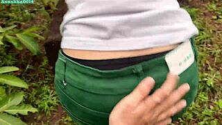 Indian Schoolgirl 18+ with Big Ass and Tits Bends Over for Boyfriend in Jungle Outdoor Fucking with Hindi Audio