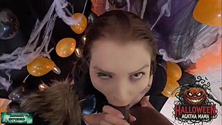 i'm a milf taking that big black cock in my jack o'lantern halloween fun