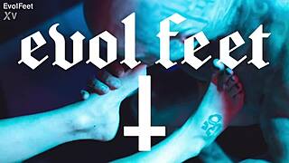 Feet On Meat While Licking Soles In Femdom Domination With Latina Slave