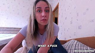 Stepmother and stepson plan cum in mouth from blowjob, deepthroat, doggystyle with big cock in wet pussy