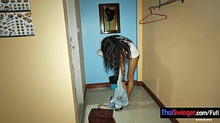 tiny innocent thai teen gives amateur blowjob and fucks on camera