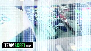 Petite Alt Girl With Braces And Pierced Nipples Faces Rough POV Fucking After Shoplifting