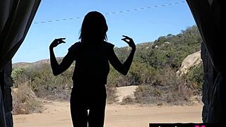 Teen Drew Catherine starts undressing in striptease, showing small tits and sexy pussy in solo petite session