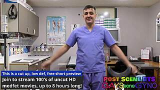 Dr. Canada performs detailed examination of mouth and teeth in clinic.