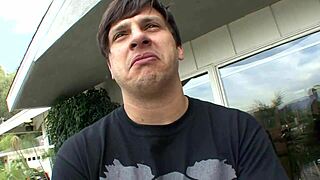 horny 19 year old brunette gets creampie in shaved pussy