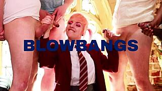 Why does victoria greene suck cock and get uniform cum drenched at milking table