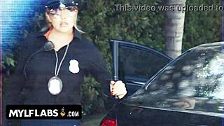 policewoman shows two lovers how to respect authority with strict lesson