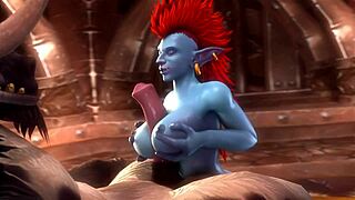 wow pmv features big ol titties in cartoon music style