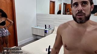 Victoria Ferraz Squirts Multiple Times in Her First Channel Recording with Skinny Brazilian Milf and Double Vaginal Action