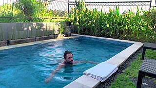 i uh adore eating her cute deep while we're chilling in the pool together