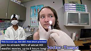 dr tampa examines virgin serena morgan with anal fingering in virginity clinic backstage