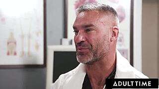 why does this crying humiliated cuckold watch nympho wife cherry kiss fuck the doctor at work?