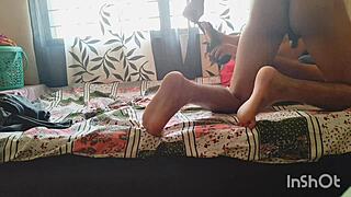 Desi bhabhi, why are you seducing the servant in your red saree for that hard dick in your wet pussy?