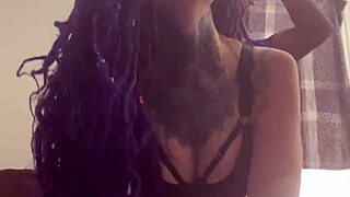 Latina with Purple Dreadlocks Takes Mean Dick from Black Master in Rough Domination