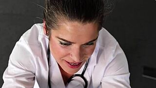 Doctor, relieve my insane semen buildup with your nurse blowjob skills.