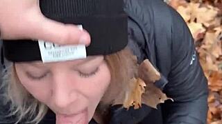 they get caught licking ass outside in the snow, leading to bent over doggystyle fucking and multiple cumshots with condom play