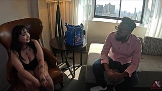 cheating latin wife takes on big black cock lover in interracial blowjob scene