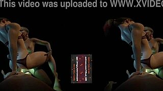 VReal 18K DP Double Penetration With Glowing Strapon And Orgasm - FFM Threesome Lesbian Glow Menage - Starring Alexa Bliss Harley Quinn