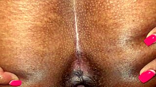 Slippery Wet Ebony Pussy Takes BBC Backshots Creamily