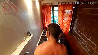 Peep Voyeur Housewife Washes In Shower With Soap Shaves Pussy In Bath Nudist Curvy Ballerina