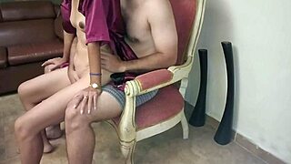 Swingersamateur40 Rides Perverted StepSon Big Cock Living Room Creampie