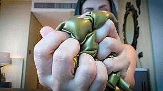 ASMR latex gloves tease in rubber femdom fetish