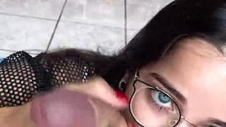 a novinha blue eyes deepthroats wellington prado's huge cock sloppy