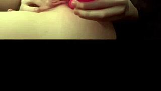 horny british petite girlfriend slut masturbates dildo pov webcam