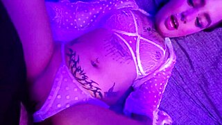 cute alt tattooed teen bangs lucky guy swallows creamy facial cumshot pov