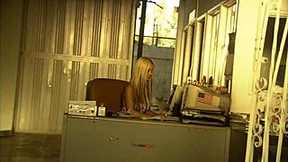 blonde milf carmen luvana slut fucks big cock outdoors in fishnets