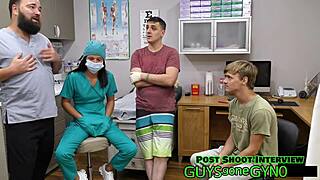 Ever wonder how a Canadian patient's bound penis throbs under nurse's latex-gloved femdom domination in hospital backstage?