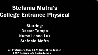Dr Tampa gives Stefania Mafra's tanned tits and ass a humiliating exam!