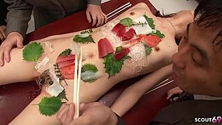 Uncensored Japanese Secretary Gangbang Sushi Feast Ends In Naked Teen Creampies