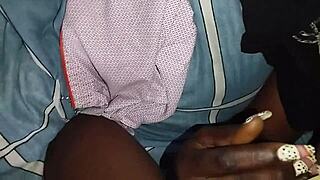 she BENDS OVER for BIG BLACK COCK creampie in homemade ebony action