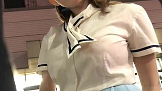 Japanese idol's j-cup tits jiggle in secret creampie and facial double blast