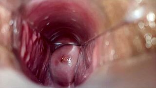 Intense close-up vaginal contractions during powerful female orgasm climax.