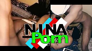 ebony couple moans in passionate bedroom missionary pussy ride