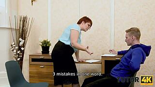 i couldn't resist... pretty milf tutor fucks her horny student hard