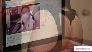 Camgirl sneaks in on busty roommate's squirting dorm lingerie session